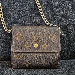 LOUIS VUITTON WALLET WITH GOLD CHAIN